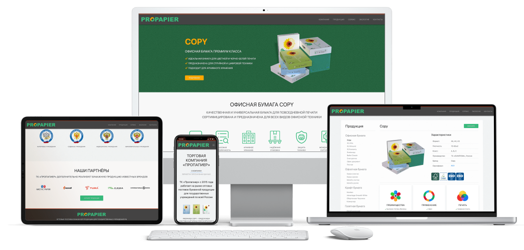 Разработка веб-сайта для ООО «ПРОПАПИР»